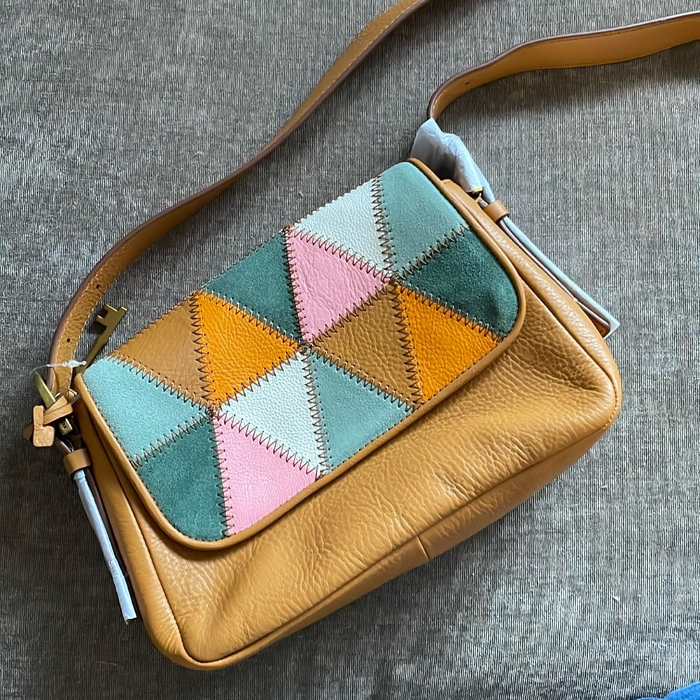 Fossil Harper Crossbody Light Patchwork Purse NWT